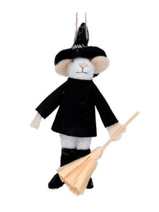 Christmas Fabric Figure Little mouse Black Height 16cm