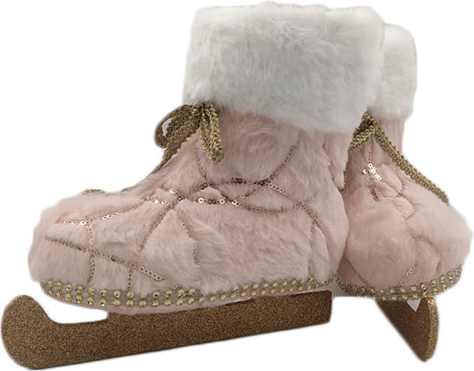 Weihnachtliche Figur Schlittschuh Rosa
