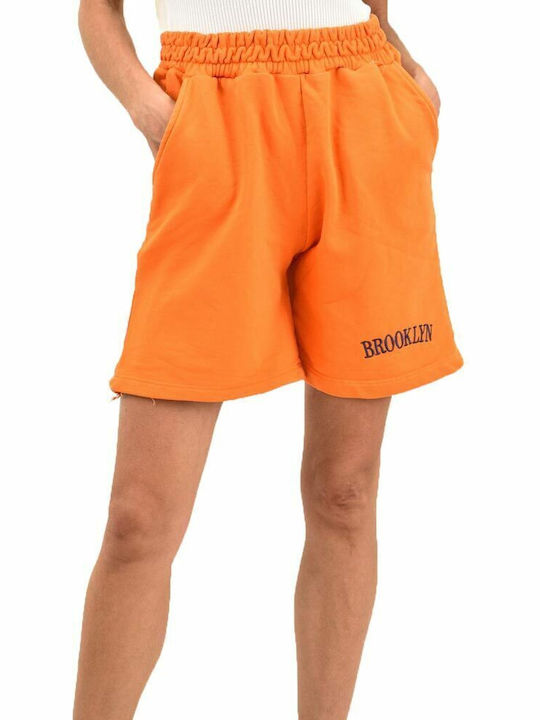 Damen Sportliche Bermuda Orange