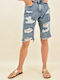Damen Bermuda Jean Hellblau