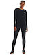 Women's Long Running Legging Shiny & High Waisted Black