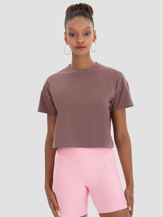Superstacy Γυναικείο Αθλητικό T-shirt Fast Drying Ροζ