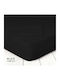 Marwa Sheet King Size with Elastic 180x200+30cm. Solid color Black