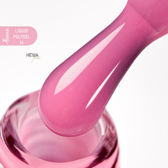 Alezori Liquid Polygel 14 Acrygel Νυχιών Ροζ 15ml