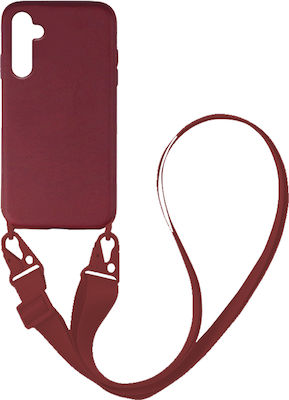 Sonique CarryHang Liquid Back Cover Silicone 0.5mm with Strap Burgundy (Galaxy A34)