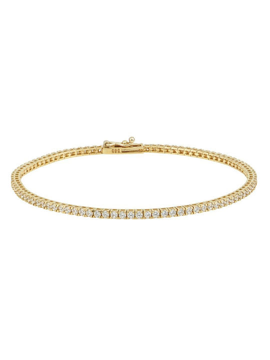 Bracelet Riviera made of Gold 14K with Zircon