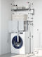 vidaXL Boden Badezimmerregal Metallisch mit 2 Regalböden 77x52x192cm Silber