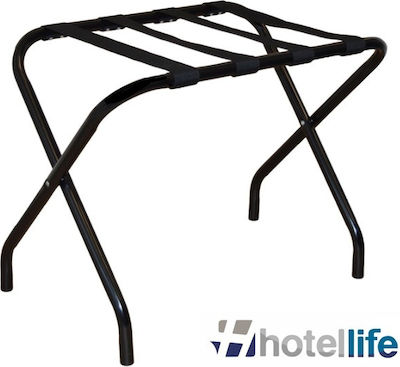 Metallic Foldable Hotel Luggage Rack Black
