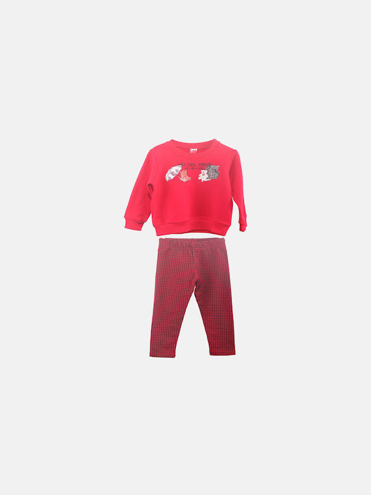 Joyce Kinder Set mit Leggings Winter 2Stück Rot