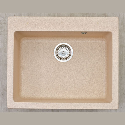 Crown R-60 Economic 6860 686010 Drop-In Spüle aus Verbundgranulat B60xT49.5cm Metallic Ice