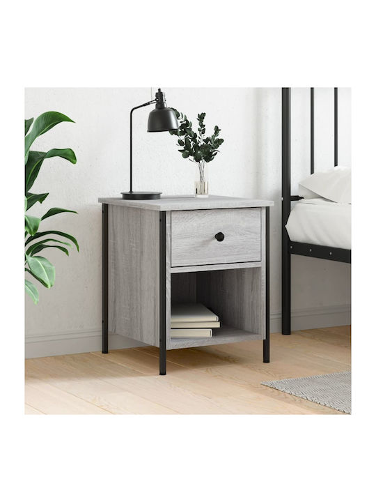 Wooden Bedside Table Gray 40x42x50cm