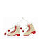 Hängendes Ornament Schlittschuh Hölzern Beige 11x10cm