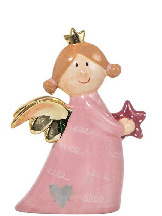 Christmas Plastic Figure Cherub Rose Gold Height 20.5cm