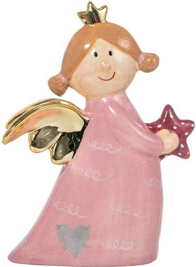 Christmas Plastic Figure Cherub Rose Gold Height 20.5cm