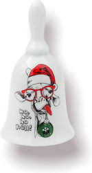 Christmas Ceramic Bell Figure White