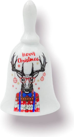 Weihnachtliche Keramisch Figur Glocke Weiß Glocke Weiß