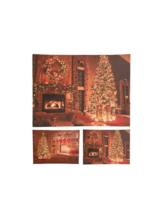 BigBuy Illuminated Christmas Wooden Figure Frame Frame Height 35cm 4pcs