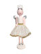 Christmas Wooden Figure Fairy White Height 55cm