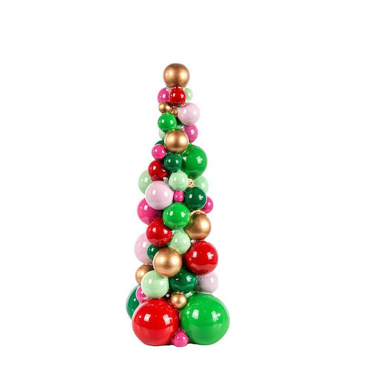 Christmas Decorative Illuminated Plastic Tree Cone 31.5cm Adorned