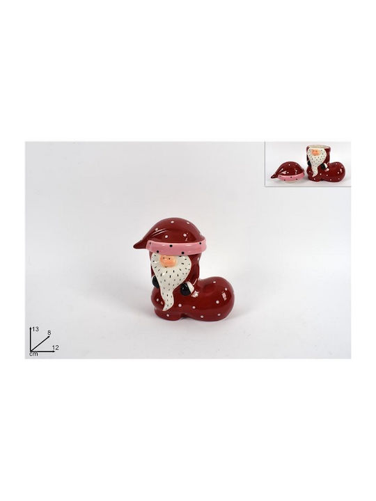 Christmas Cookie Jar Ceramic Red L13xW12cm.