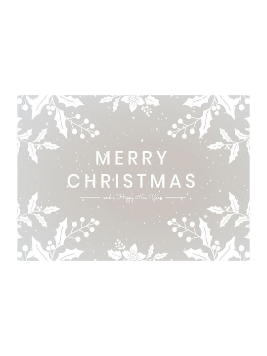 Merry Christmas Комплект Коледни Подложки за чинии Сив за еднократна употреба Д42xШ30xВ42xØ30см. 12бр