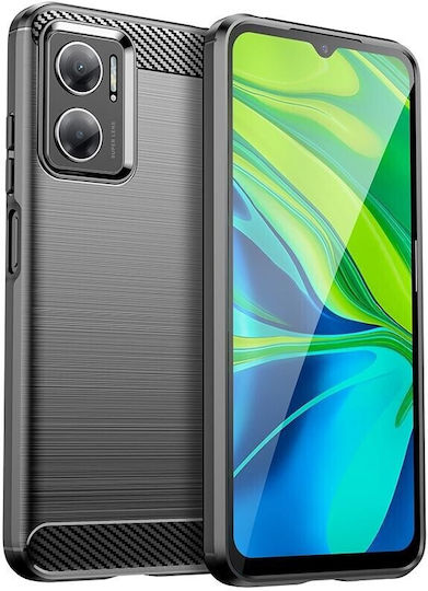 Brushed Carbon Fiber Задна корица Силикон Черен (Redmi 10 5G)