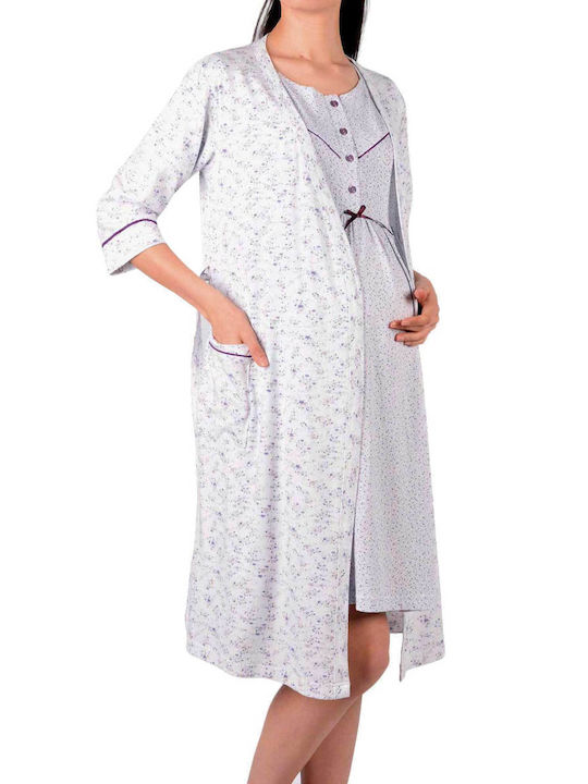 Nightgown & Robe Pregnancy/Breastfeeding Set - Cyelle