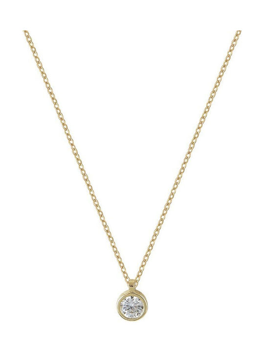 Necklace from Gold 9 K with Zircon