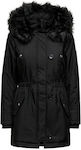 Only Women's Short Parka Jacket for Winter Black
