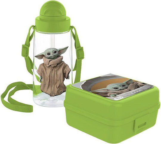 Disney Mandalorian Πλαστικό Παιδικό Σετ Φαγητού Star Wars 0.5lt Πράσινο