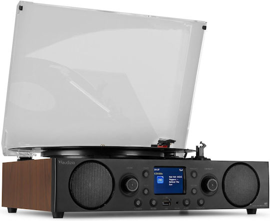 Audizio Tulsa Audio Centre 102.194 Pick-Up cu Preamp și Difuzoare încorporate Maro Radio FM, Radio DAB+