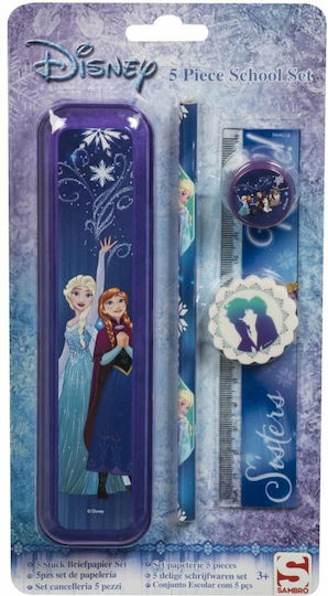 Frozen Παιδικό Σετ Γραφικής Ύλης με Μολύβι, Ξύστρα, Γόμα, Χάρακα και Κασετίνα 5τμχ