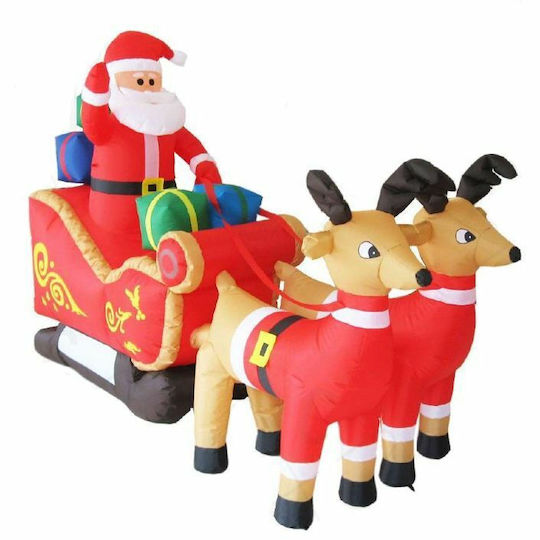 Inflatable Illuminated Santa Claus in Sleigh Red