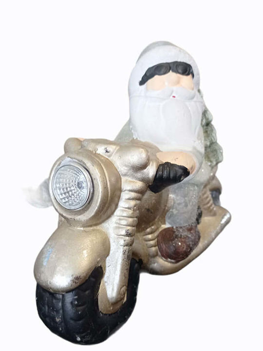 Illuminated Santa Claus Battery Silver