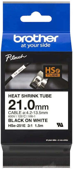 Brother P-Touch Bandă de Etichetare 1.5m x 21mm în Culoarea Negru 1buc