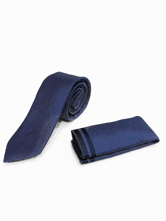 Tresor Σετ Ανδρικής Γραβάτας με Σχέδια Blue 1