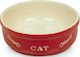 Nobby Cat Ceramică Farfurie Mâncare pentru Pisică 250ml 13.5cm în Culoare Roșu