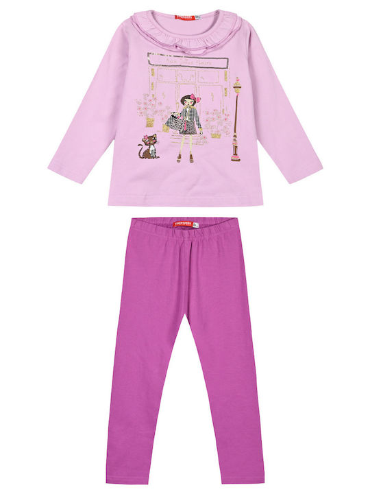 Energiers Kids Set with Leggings Winter 2pcs Pink 15-123348-0