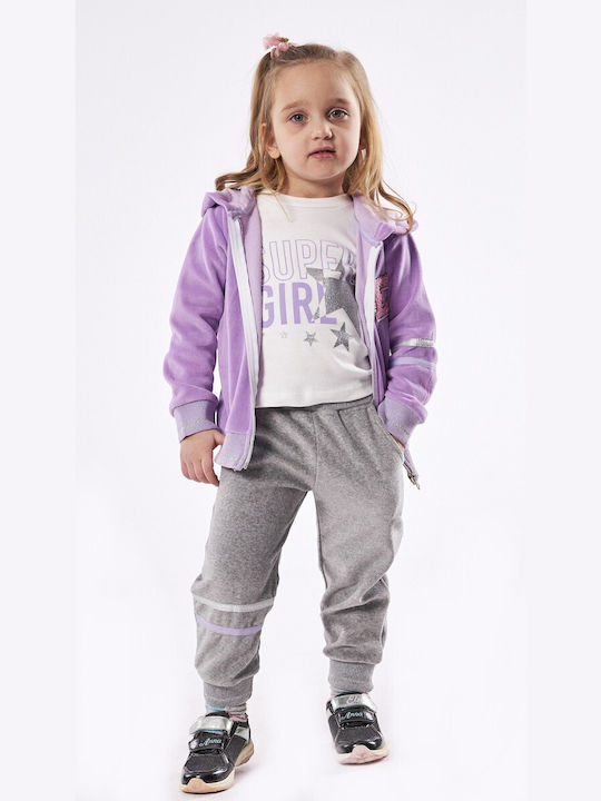 Εβίτα Kinder Sweatpants Set - Jogginganzug Flieder 3Stück