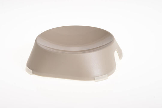 Fiboo Flat Bowl Πλαστικό Μπολ Φαγητού για Σκύλο & Γάτα 13.2cm σε Μπεζ Χρώμα