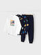 Mayoral Kids Sweatpants Set Blue 3pcs