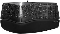 Delux Ergonomic GM901U Doar tastatura Engleză UK Gri