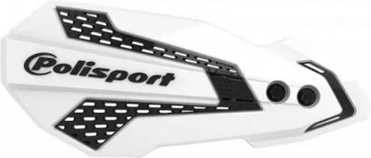 Polisport Motorcycle Protective Hand Guards MX Flow in White Colour