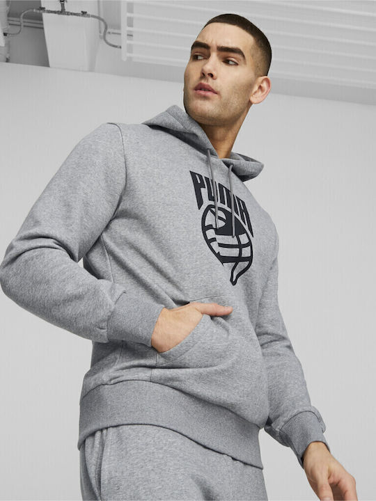 PUMA Суитшърт Сив с Качулка