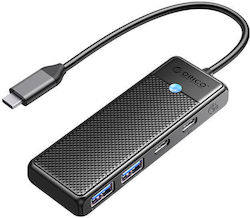 Orico USB Хъб с 4 Порта (USB-C) PAPW2AC-C3-015-BK-EP