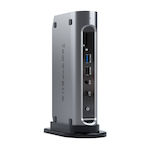 Satechi Thunderbolt 4 Stație de andocare cu HDMI/DisplayPort 4K PD Ethernet și conexiune 4 monitoare Gri (ST-DT4PMM-EU)