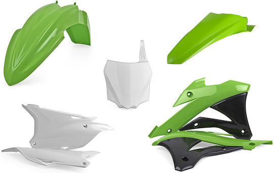 Polisport Set de Piese din Plastic pentru Motocicletă pentru Kawasaki KX Verde