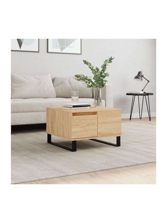 Quadratischer Beistelltisch aus Holz mit Schubladen Beige M55xL55xH36,5cm