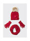 Mayoral Kids Beanie Set with Scarf & Gloves Knitted Red