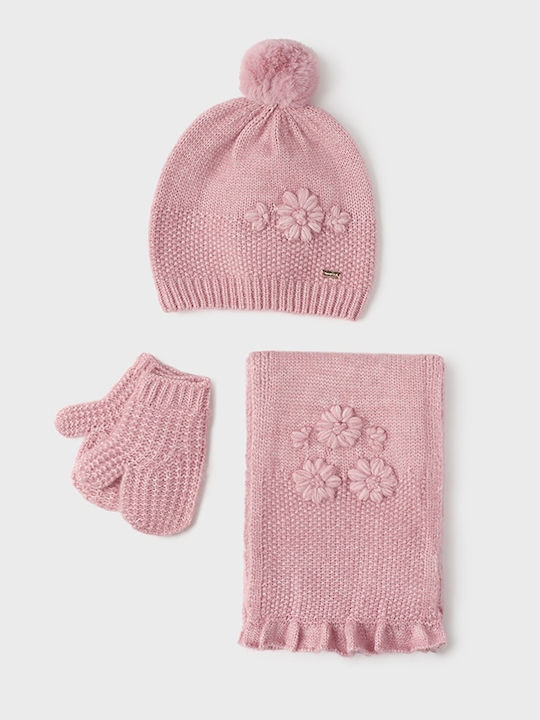 Mayoral Kids Beanie Set with Scarf & Gloves Kni...